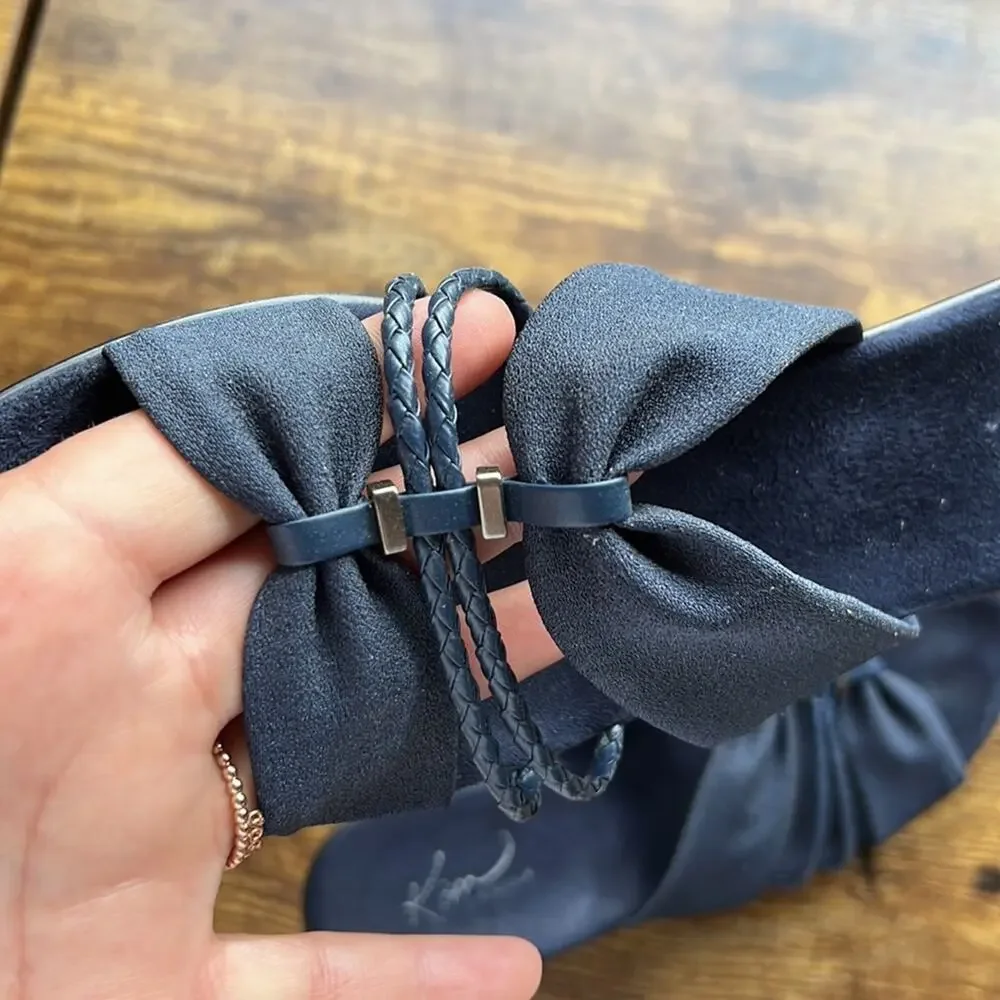 Kim Rogers Annabelle Navy Fabric Strappy Wedge Sandal